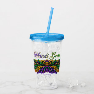 SlipperyJoe's ikonisches Mardi Gras-Motiv elega Acryltrinkbecher