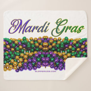 SlipperyJoe's ikonisches Mardi Gras-Motiv elega Sherpadecke