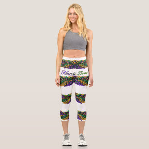 SlipperyJoe's ikonisches Mardi Gras-Motiv elegant Capri Leggings