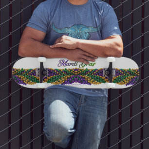 SlipperyJoe's ikonisches Mardi Gras-Motiv elegant Skateboard