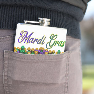 SlipperyJoe's ikonisches Mardi Gras–thematisches B Flachmann