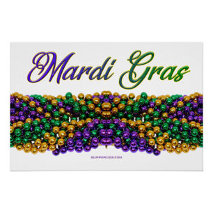 SlipperyJoe's ikonisches Mardi Gras–thematisches B Poster