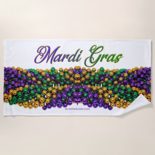 SlipperyJoe's ikonisches Mardi Gras–thematisches B Strandtuch