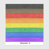 SlipperyJoe's Inclusive Gay Pride Flag strukturier Aufkleber (Blatt)