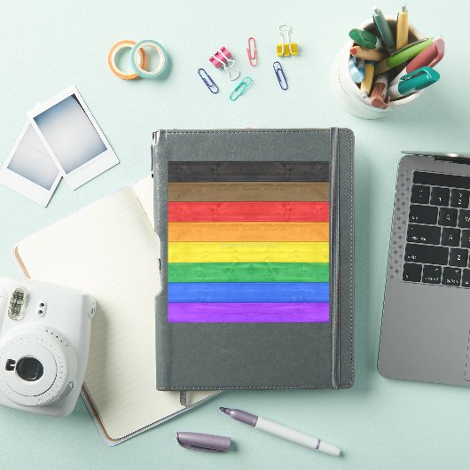 SlipperyJoe's Inclusive Gay Pride Flag strukturier Aufkleber (iPad Hülle)