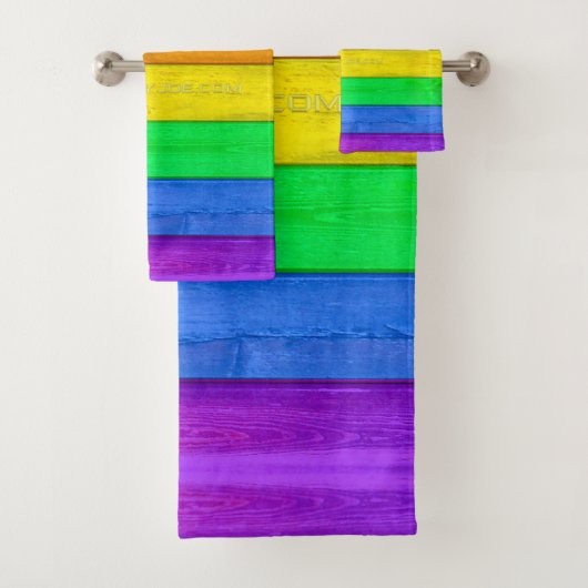 SlipperyJoe's Inclusive Gay Pride Flag strukturier Badhandtuch Set (Insitu)