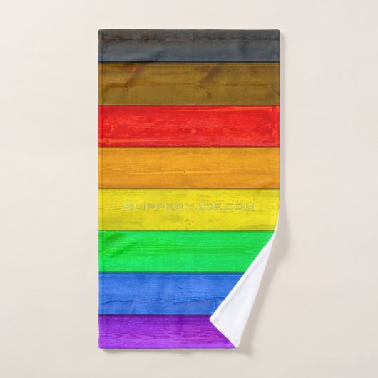 SlipperyJoe's Inclusive Gay Pride Flag strukturier Badhandtuch Set (Handtuch)