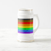 SlipperyJoe's Inclusive Gay Pride Flag strukturier Bierglas (VorderseiteRechts)