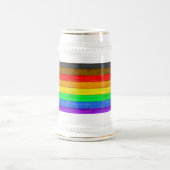 SlipperyJoe's Inclusive Gay Pride Flag strukturier Bierglas (Mittel)