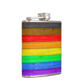 SlipperyJoe's Inclusive Gay Pride Flag strukturier Flachmann (Rechts)