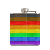 SlipperyJoe's Inclusive Gay Pride Flag strukturier Flachmann (Rückseite)