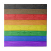 SlipperyJoe's Inclusive Gay Pride Flag strukturier Fliese (Vorderseite)