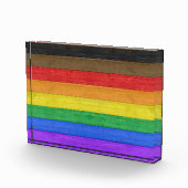 SlipperyJoe's Inclusive Gay Pride Flag strukturier Fotoblock (Rechts)