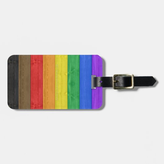 SlipperyJoe's Inclusive Gay Pride Flag strukturier Gepäckanhänger (Vorderseite horizontal)