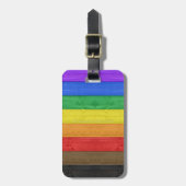 SlipperyJoe's Inclusive Gay Pride Flag strukturier Gepäckanhänger (Vorderseite vertikal)