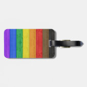 SlipperyJoe's Inclusive Gay Pride Flag strukturier Gepäckanhänger (Rückseite horizontal)