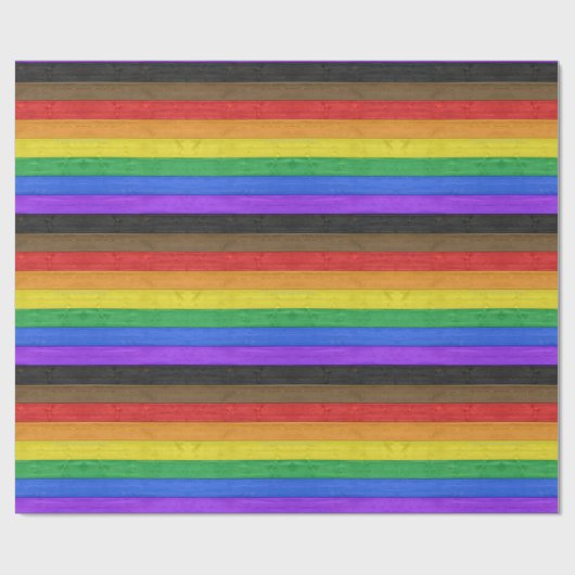 SlipperyJoe's Inclusive Gay Pride Flag strukturier Geschenkpapier (Flach)