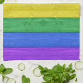 SlipperyJoe's Inclusive Gay Pride Flag strukturier Geschirrtuch (Gefaltet)