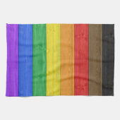 SlipperyJoe's Inclusive Gay Pride Flag strukturier Geschirrtuch (Horizontal)
