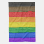 SlipperyJoe's Inclusive Gay Pride Flag strukturier Geschirrtuch (Vertikal)