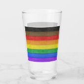 SlipperyJoe's Inclusive Gay Pride Flag strukturier Glas (Rückseite)