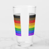 SlipperyJoe's Inclusive Gay Pride Flag strukturier Glas (Links)