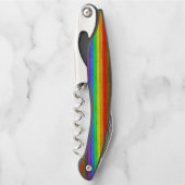 SlipperyJoe's Inclusive Gay Pride Flag strukturier Kellnermesser (Vorderseite)