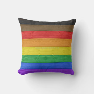SlipperyJoe's Inclusive Gay Pride Flag strukturier Kissen