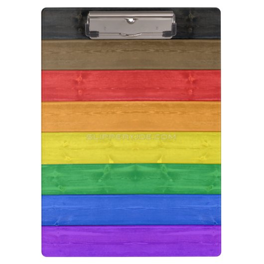 SlipperyJoe's Inclusive Gay Pride Flag strukturier Klemmbrett (Vorderseite)