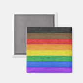 SlipperyJoe's Inclusive Gay Pride Flag strukturier Magnet (Vorderseite/Rückseite)