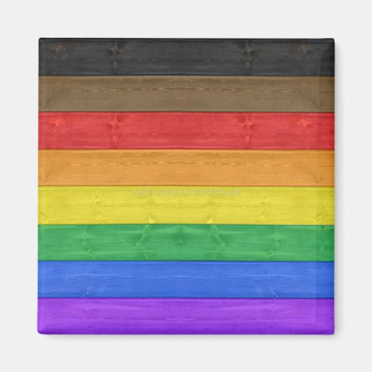 SlipperyJoe's Inclusive Gay Pride Flag strukturier Magnet (Vorne)