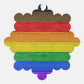 SlipperyJoe's Inclusive Gay Pride Flag strukturier Ornament Karte (Vorderseite)