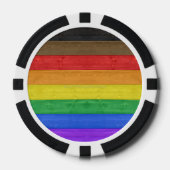 SlipperyJoe's Inclusive Gay Pride Flag strukturier Pokerchips (Vorderseite)