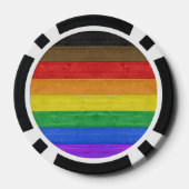 SlipperyJoe's Inclusive Gay Pride Flag strukturier Pokerchips (Rückseite)