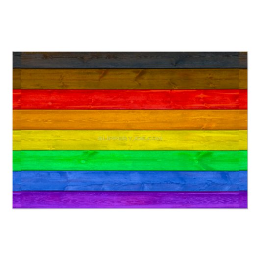SlipperyJoe's Inclusive Gay Pride Flag strukturier Poster (Vorderseite)