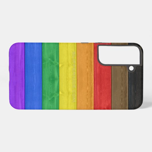 SlipperyJoe's Inclusive Gay Pride Flag strukturier Samsung Galaxy Hülle (Rückseite (Horizontal))