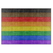 SlipperyJoe's Inclusive Gay Pride Flag strukturier Schneidebrett (Vorderseite)