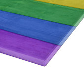 SlipperyJoe's Inclusive Gay Pride Flag strukturier Schneidebrett (Ecke)