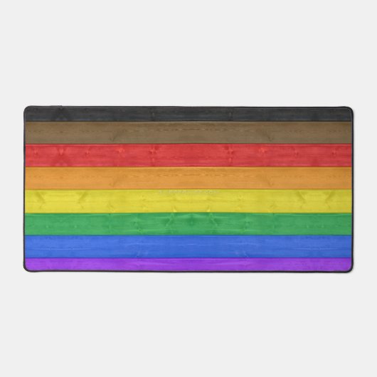SlipperyJoe's Inclusive Gay Pride Flag strukturier Schreibtischunterlage (Vorderseite)