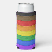 SlipperyJoe's Inclusive Gay Pride Flag strukturier Selters Dosenkühler (Seltzer Vorderseite)