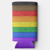 SlipperyJoe's Inclusive Gay Pride Flag strukturier Selters Dosenkühler (Rückseite)