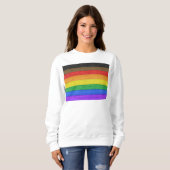 SlipperyJoe's Inclusive Gay Pride Flag strukturier Sweatshirt (Vorne ganz)