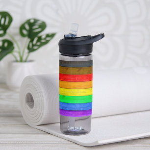 SlipperyJoe's Inclusive Gay Pride Flag strukturier Trinkflasche