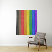SlipperyJoe's Inclusive Gay Pride Flag strukturier Wandteppich (Beispiel)
