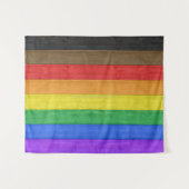 SlipperyJoe's Inclusive Gay Pride Flag strukturier Wandteppich (Vorderseite (Horizontal))