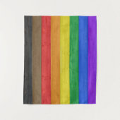 SlipperyJoe's Inclusive Gay Pride Flag strukturier Wandteppich (Vorderseite)