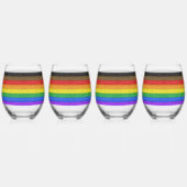 SlipperyJoe's Inclusive Gay Pride Flag strukturier Weinglas Ohne Stiel (Vorderseite)