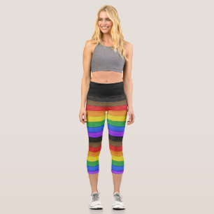 SlipperyJoe's Inclusive Regenbogenflagge texturier Capri Leggings