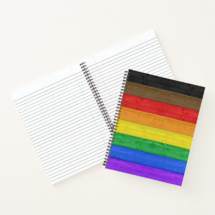 SlipperyJoe's Inclusive Regenbogenflagge texturier Notizblock