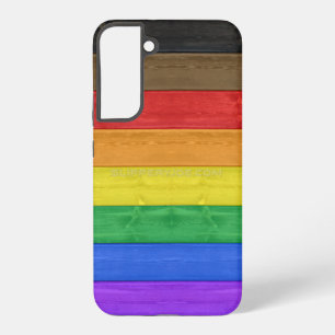 SlipperyJoe's inklusive Gay Pride Fahne Holzblau Samsung Galaxy Hülle